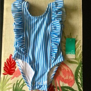 🆕 Striped Baby Girl Swimsuit 💙🐬🏝
